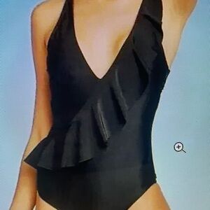 Kona Sol Black One-Piece Bathing  Swimsuit